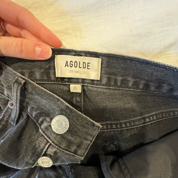 AGOLDE BLACK DENIM - PARKER SHORTS - Picture 3 of 4